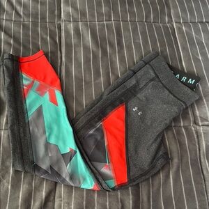 Under Armour Women’s Gray and Orange Athletic Leggings